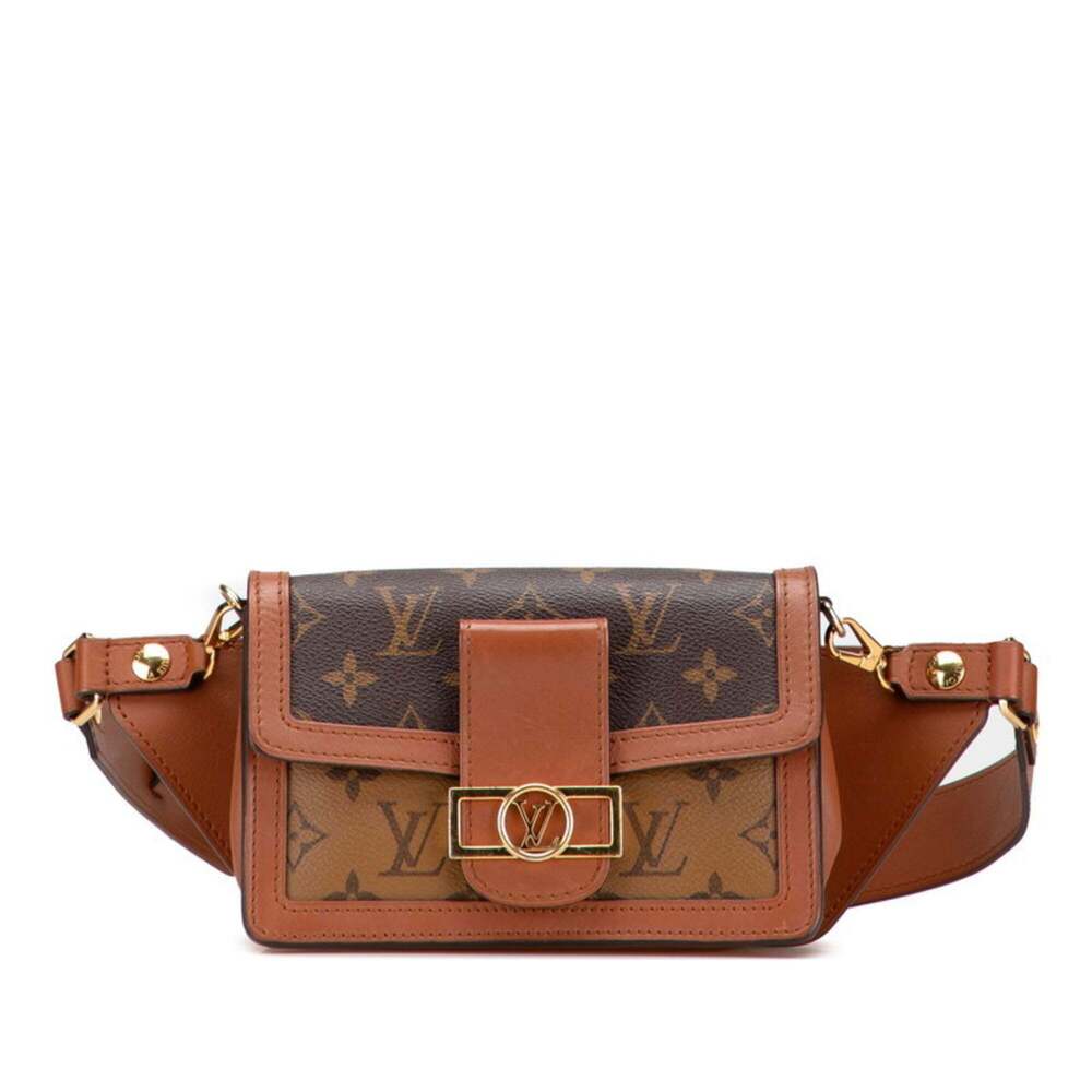 LOUIS VUITTON Authentic Brown Monogram Leather Dauphine Hobo Bag - Picture 1 of 10